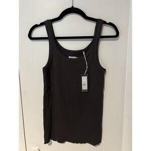NWT Alpine Design Women's Ribbed Tank Top Midnight Black Gray Size Large